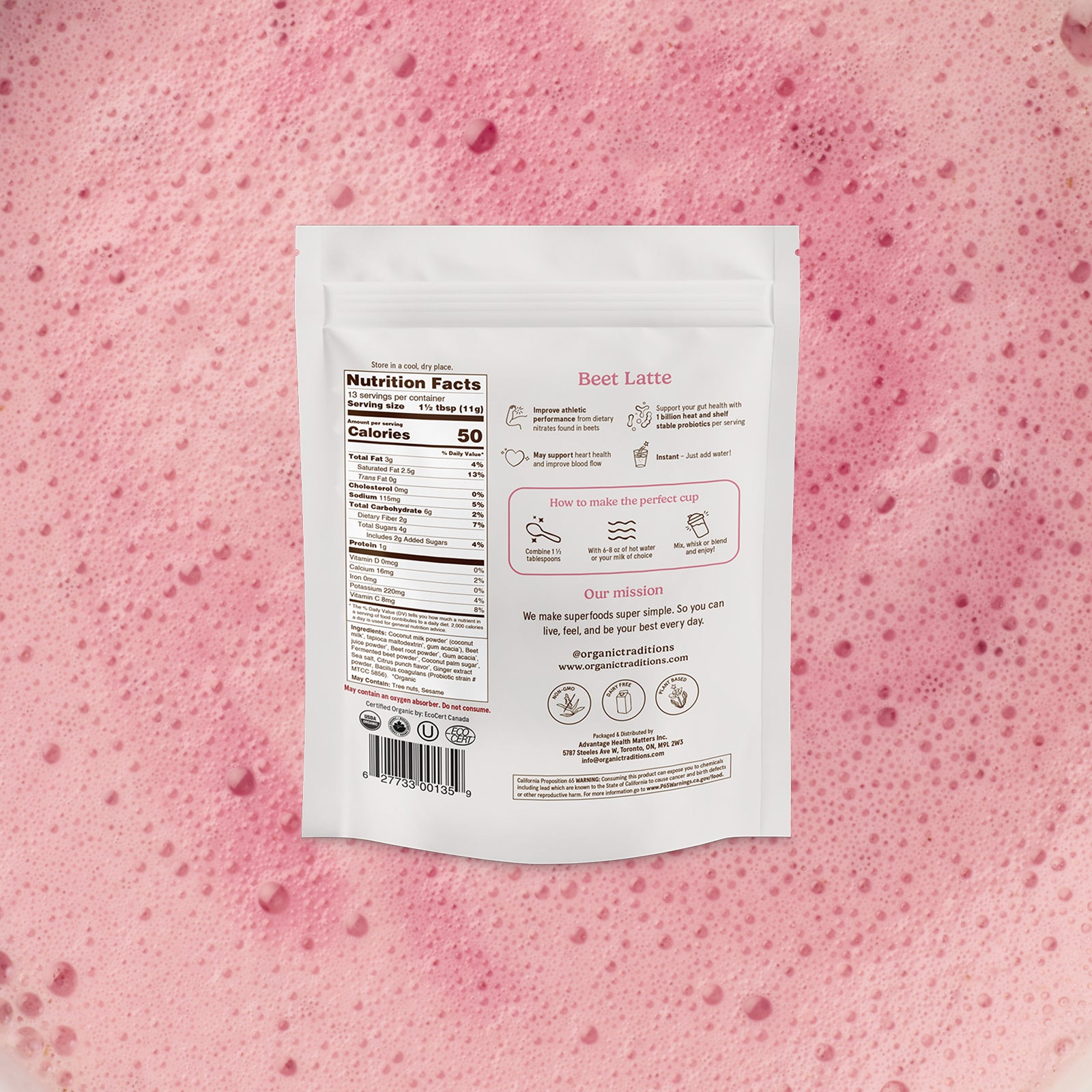 Beet Latte with Probiotics