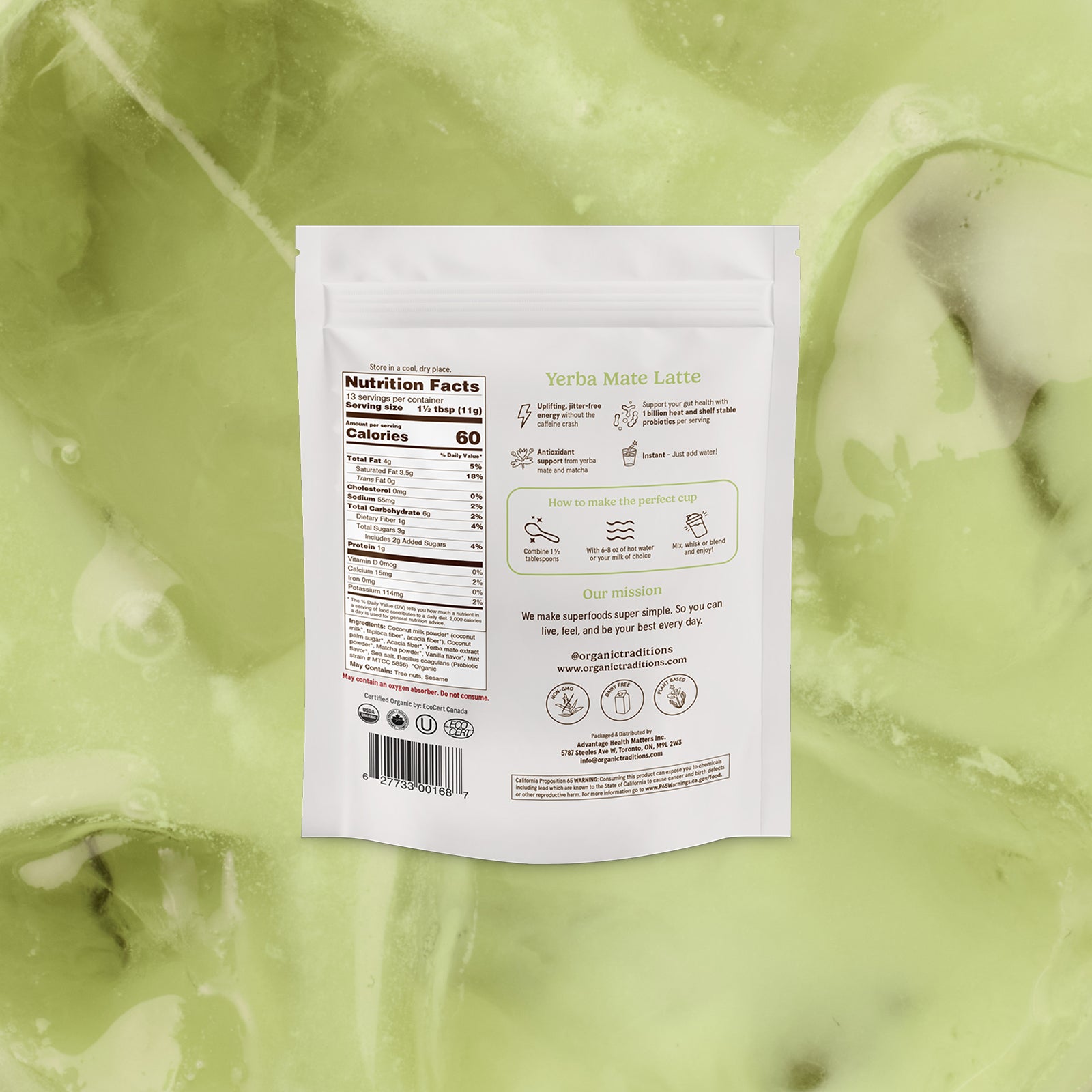 Yerba Mate Latte with Probiotics