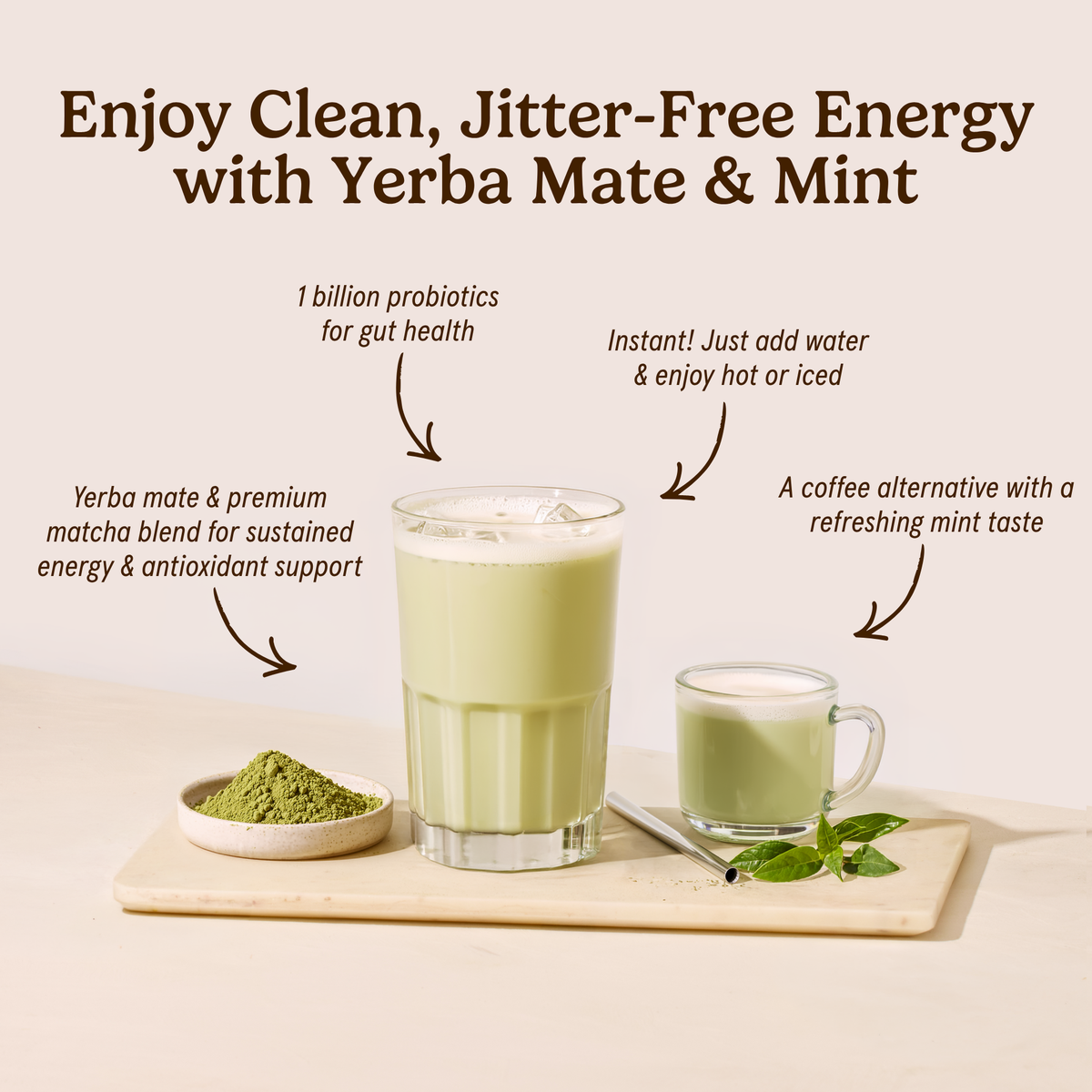 Yerba Mate Latte with Probiotics