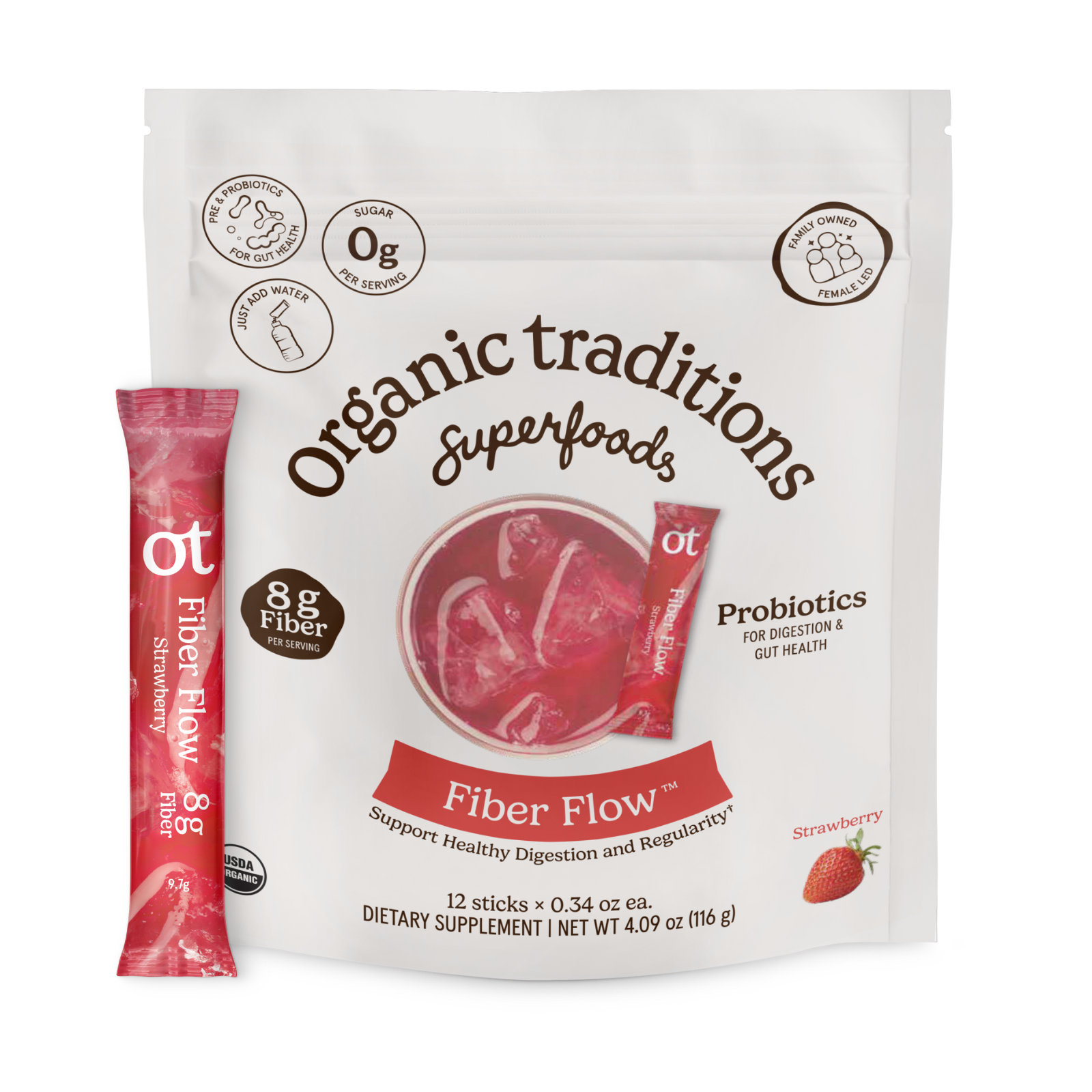 Fiber Flow Strawberry (12 Sticks)