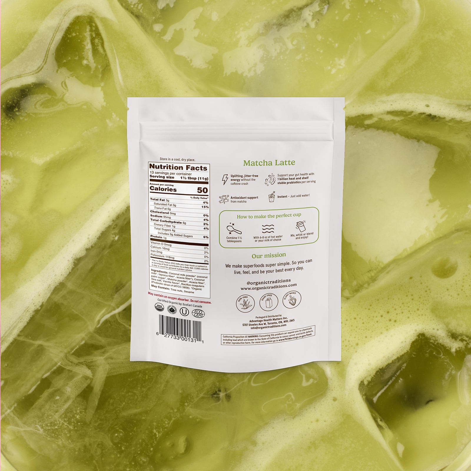 Matcha Latte with Probiotics