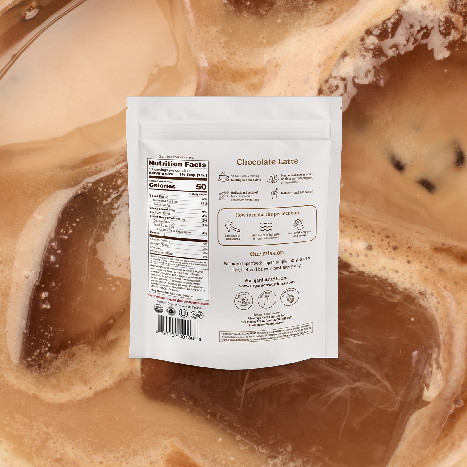 Chocolate Latte with Probiotics