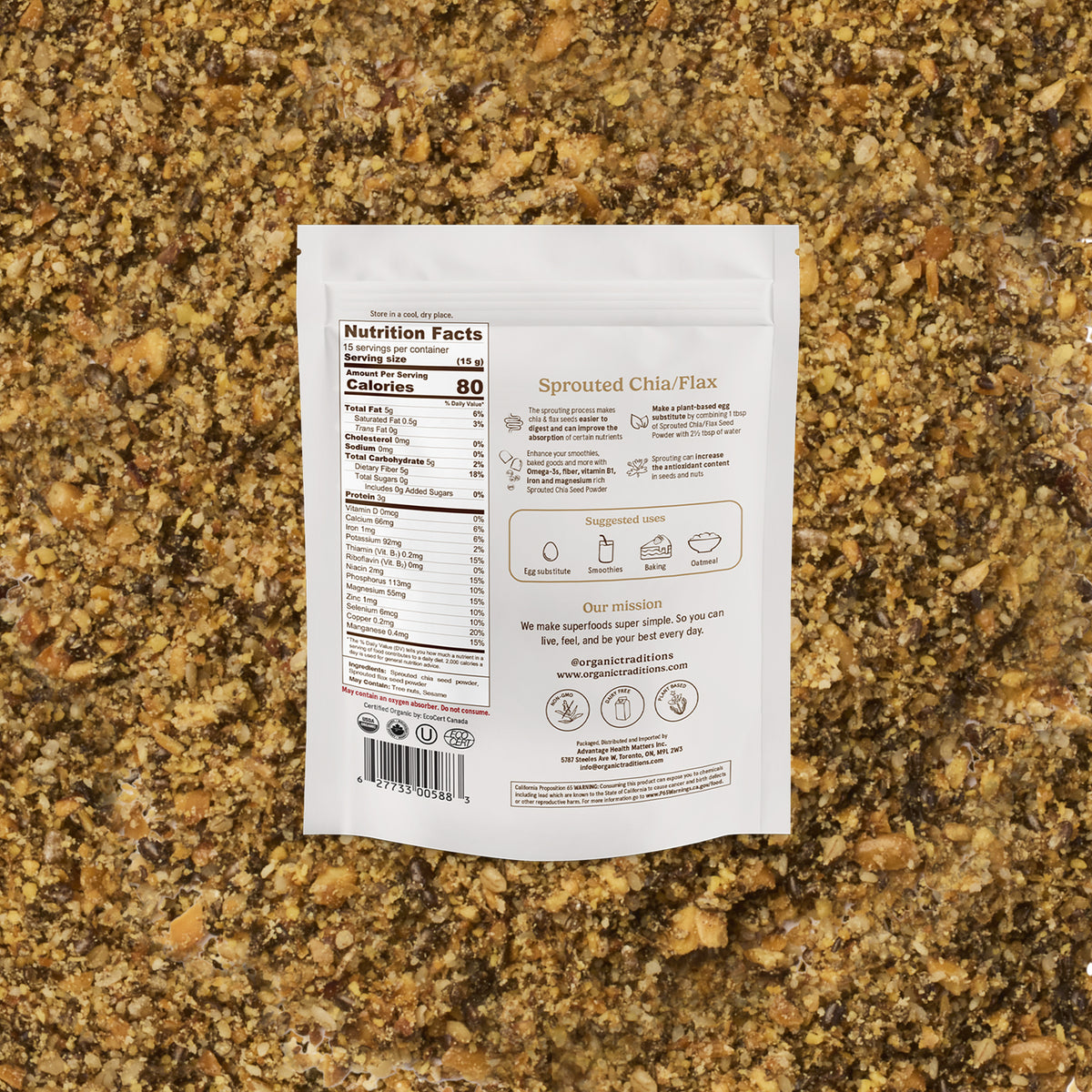 Sprouted Chia Seeds & Flax Seeds | Organic Traditions Canada
